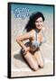 Bettie Page- Bikini & Tropical Beach-null-Framed Poster