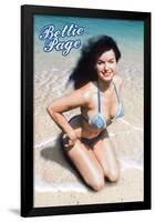 Bettie Page- Bikini & Tropical Beach-null-Framed Poster