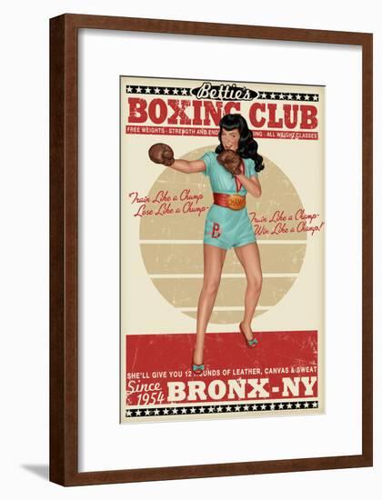 Bettie Page Boxing Club-null-Framed Poster