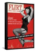 Bettie Page Flirt Pin-Up by Retro-A-Go-Go Poster-null-Framed Stretched Canvas