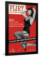 Bettie Page Flirt Pin-Up by Retro-A-Go-Go Poster-null-Framed Poster