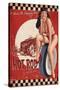 Bettie Page Hot Rod by Retro-A-Go-Go Poster-null-Stretched Canvas