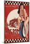Bettie Page Hot Rod-null-Mounted Poster
