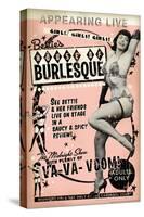 Bettie Page House of Burlesque by Retro-A-Go-Go Poster-null-Stretched Canvas