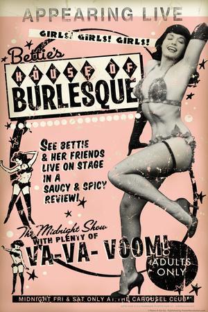 Forvirre Bløde fødder Ret Bettie Page House of Burlesque by Retro-A-Go-Go Poster' Photo |  AllPosters.com