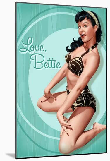 Bettie Page Love Bettie Pin-Up-null-Mounted Poster