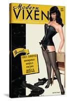 Bettie Page Modern Vixen Pin-Up by Retro-A-Go-Go Poster-null-Stretched Canvas