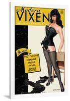 Bettie Page Modern Vixen Pin-Up by Retro-A-Go-Go Poster-null-Framed Poster