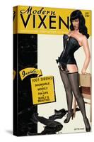 Bettie Page Modern Vixen Pin-Up by Retro-A-Go-Go Poster-null-Stretched Canvas