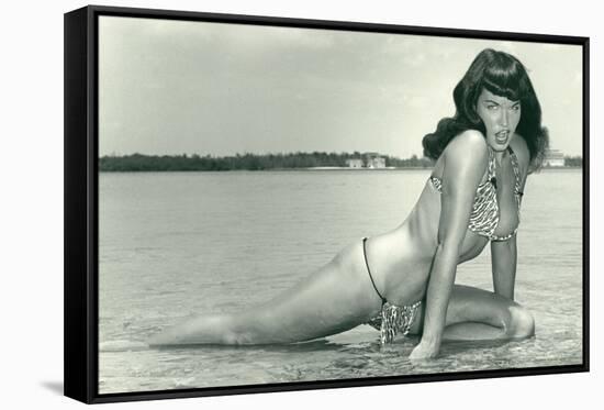 Bettie Page Summer Sun Bettie Pin-Up by Retro-A-Go-Go Poster-null-Framed Stretched Canvas
