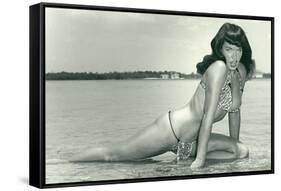 Bettie Page Summer Sun Bettie Pin-Up by Retro-A-Go-Go Poster-null-Framed Stretched Canvas