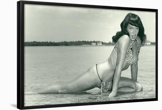 Bettie Page Summer Sun Bettie Pin-Up by Retro-A-Go-Go Poster-null-Framed Poster