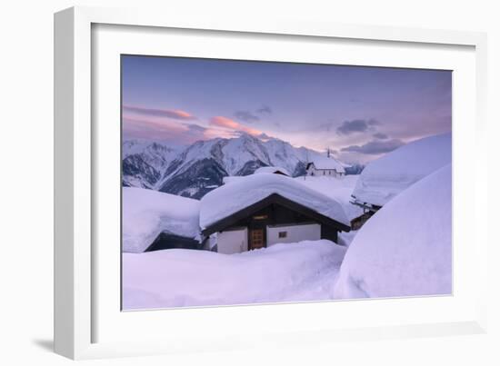 Bettmeralp at Sunset, canton Valais, Switzerland.-ClickAlps-Framed Photographic Print