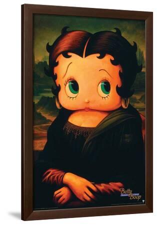 Betty Boop Mona Lisa Canvas Paint w/ Wood Frame 16x20" 
