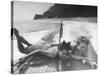 Betty Brooks and Patti McCarty Motor Boating at Catalina Island-Peter Stackpole-Stretched Canvas