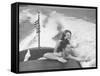 Betty Brooks and Patti McCarty Motor Boating at Catalina Island-Peter Stackpole-Framed Stretched Canvas