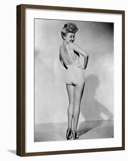 Betty Grable, World War II Pin-Up Picture, 1943-null-Framed Photo