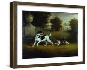 Betty Martin', a Terrier, and 'Idol', a Mongrel, Pet Dogs of the 6th Duke in the Garden at Chiswick-Henry Bernard Chalon-Framed Giclee Print