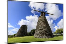 Bettys Hope, historic early sugar plantation, 1651, restored windmill towers, Antigua-Eleanor Scriven-Mounted Photographic Print