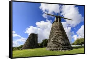 Bettys Hope, historic early sugar plantation, 1651, restored windmill towers, Antigua-Eleanor Scriven-Framed Stretched Canvas