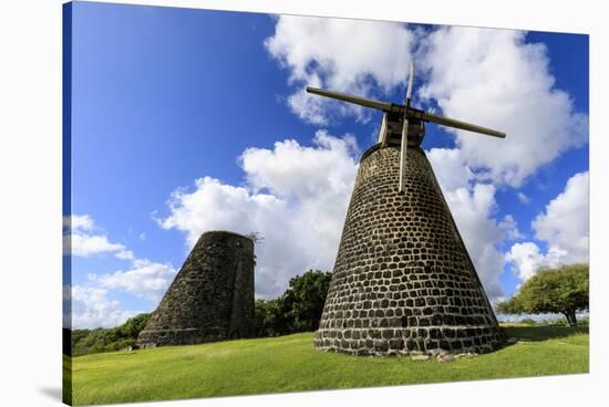 Bettys Hope, historic early sugar plantation, 1651, restored windmill towers, Antigua-Eleanor Scriven-Stretched Canvas