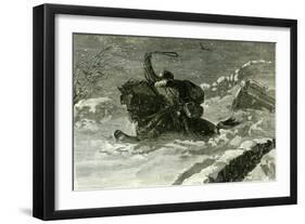 Between Staplehurst and Rochester U.K. 1887 Mail Cart in a Snow Drift-null-Framed Giclee Print