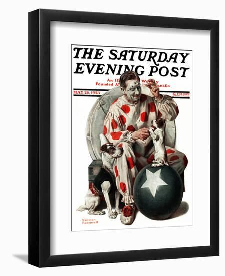 "Between the Acts" Saturday Evening Post Cover, May 26,1923-Norman Rockwell-Framed Premium Giclee Print