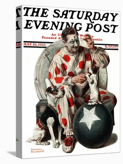 "Between the Acts" Saturday Evening Post Cover, May 26,1923-Norman Rockwell-Stretched Canvas