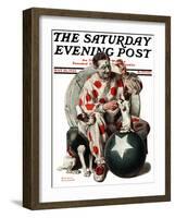 "Between the Acts" Saturday Evening Post Cover, May 26,1923-Norman Rockwell-Framed Giclee Print