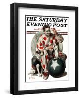 "Between the Acts" Saturday Evening Post Cover, May 26,1923-Norman Rockwell-Framed Giclee Print