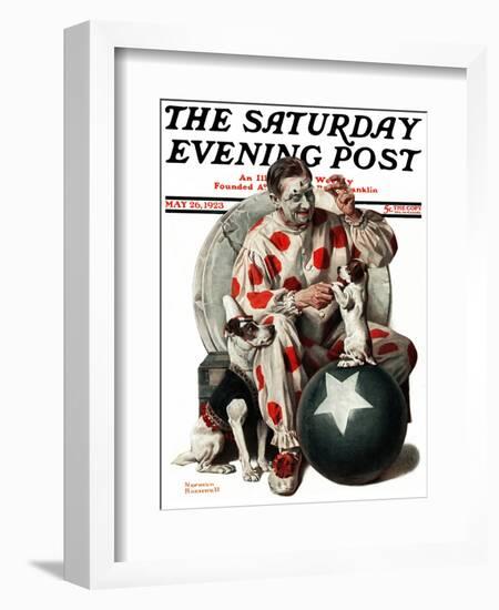 "Between the Acts" Saturday Evening Post Cover, May 26,1923-Norman Rockwell-Framed Giclee Print