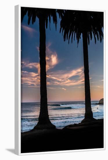 Between The Trees A Lovely View Of The Peeling Waves And Sunset At Refugio State Park, California-Daniel Kuras-Framed Photographic Print