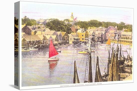 Between the Wharves, Nantucket, Massachusetts-null-Stretched Canvas