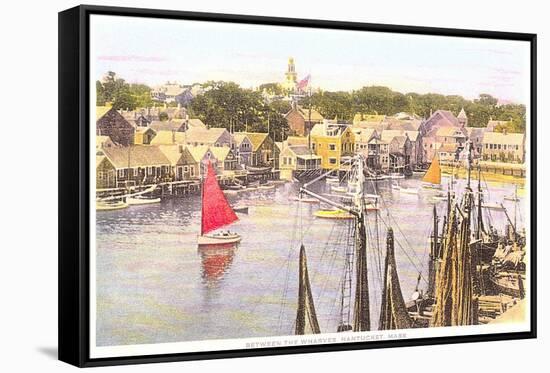 Between the Wharves, Nantucket, Massachusetts-null-Framed Stretched Canvas