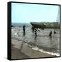 Beuzeval (Calvados, France), the Beach and Swimmers, Circa 1870-Leon, Levy et Fils-Framed Stretched Canvas