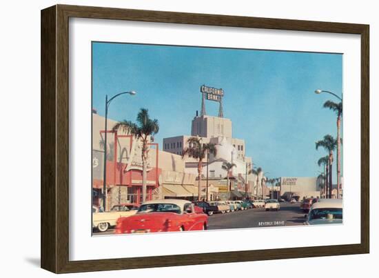 Beverly Drive in the Fifties-null-Framed Art Print