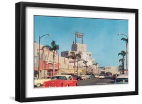 Beverly Drive in the Fifties-null-Framed Art Print