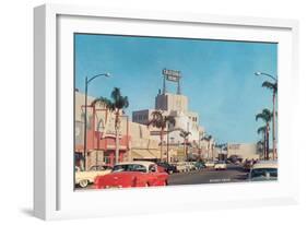 Beverly Drive in the Fifties-null-Framed Premium Giclee Print