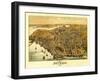 Beverly Farms, Massachusetts - Panoramic Map-Lantern Press-Framed Art Print