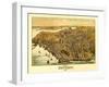 Beverly Farms, Massachusetts - Panoramic Map-Lantern Press-Framed Art Print