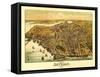 Beverly Farms, Massachusetts - Panoramic Map-Lantern Press-Framed Stretched Canvas