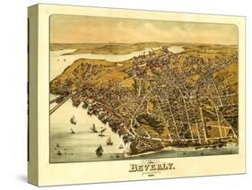 Beverly Farms, Massachusetts - Panoramic Map-Lantern Press-Stretched Canvas