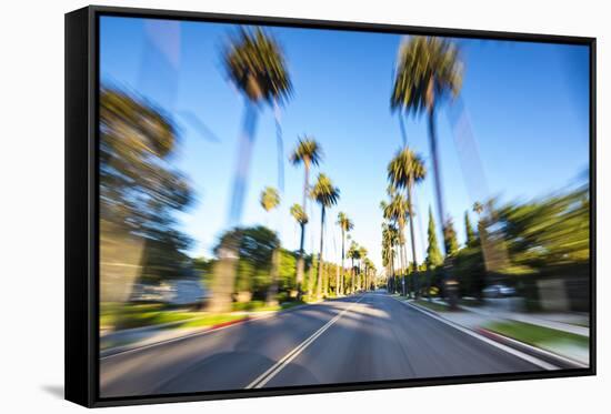 Beverly Hills Drive through with Motion Blur.-SeanPavonePhoto-Framed Stretched Canvas