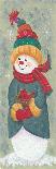 Snowman (Holding Broom) and Santa (Holding Red Bird)-Beverly Johnston-Giclee Print