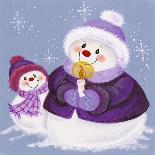 Snowman with Big Heart-Beverly Johnston-Giclee Print