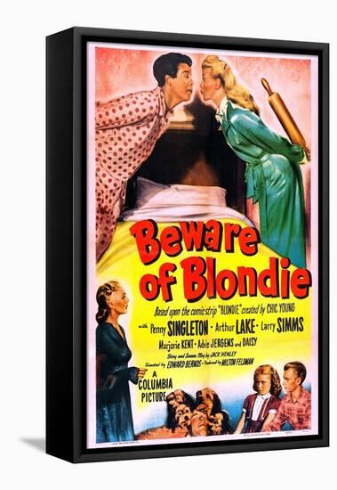 Beware of Blondie-null-Framed Stretched Canvas