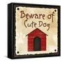 Beware of Cute Dog-null-Framed Stretched Canvas