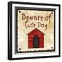 Beware of Cute Dog-null-Framed Premium Giclee Print