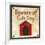 Beware of Cute Dog-null-Framed Premium Giclee Print