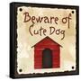 Beware of Cute Dog-null-Framed Stretched Canvas